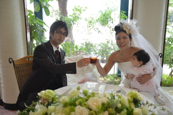 乾杯もご家族で！！お子さんがいる結婚式も最高の思い出&楽しいです。